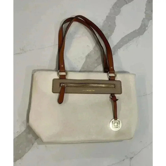 Liz Claiborne Shoulder Bag - Hang Bag - Purse - Beige and Brown - Picture 1 of 9